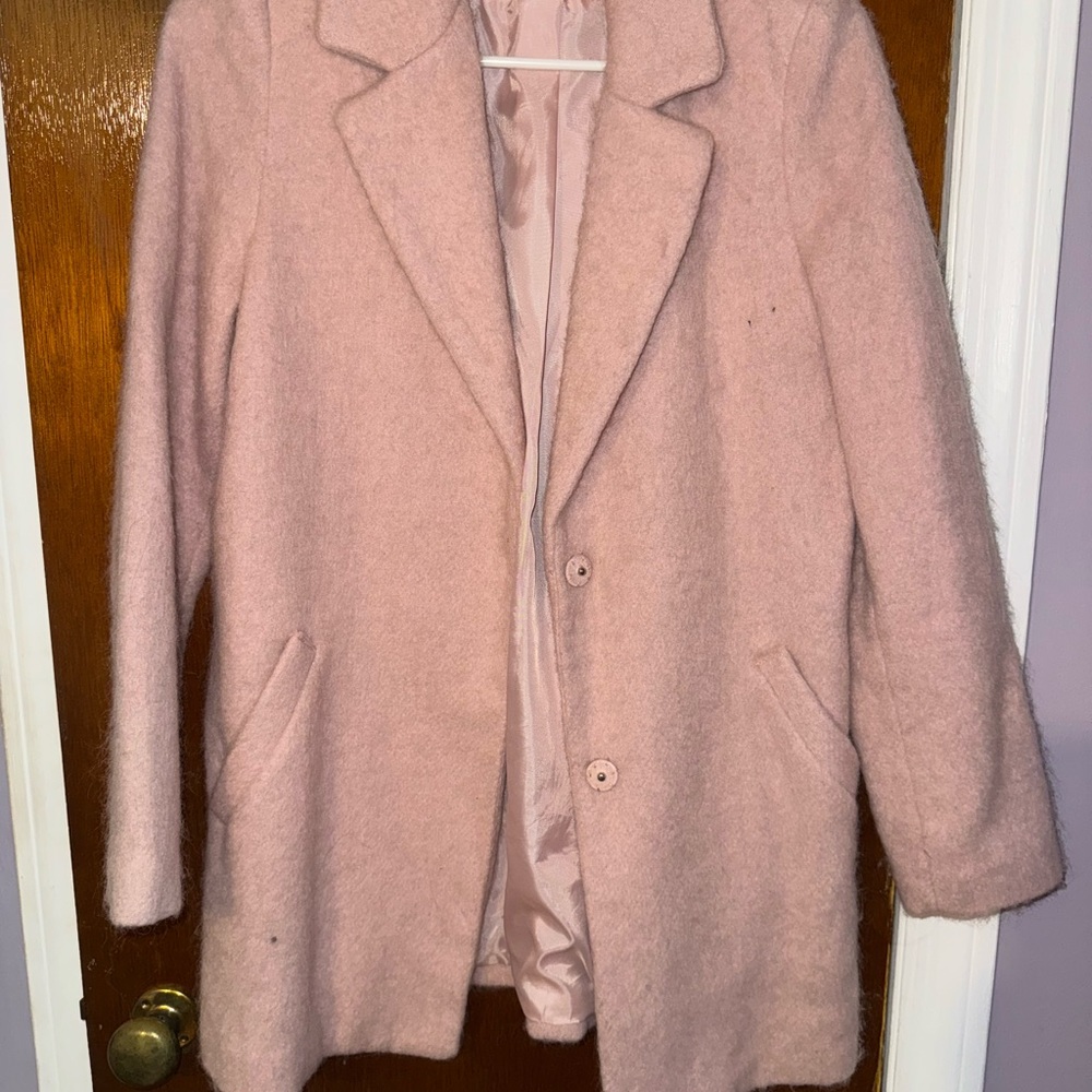 Women's Pink Wool Blend Coat